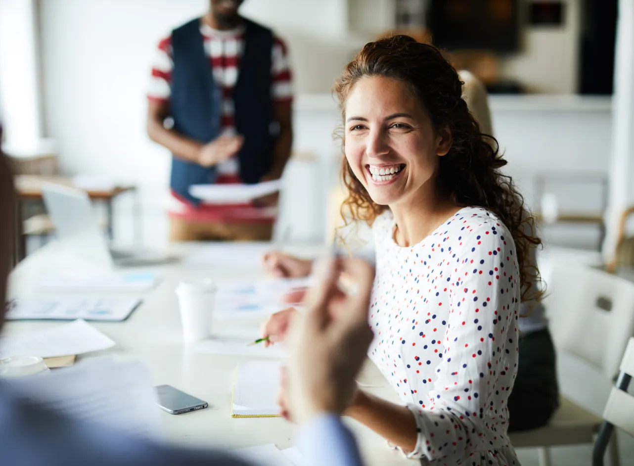 people discussing graphs